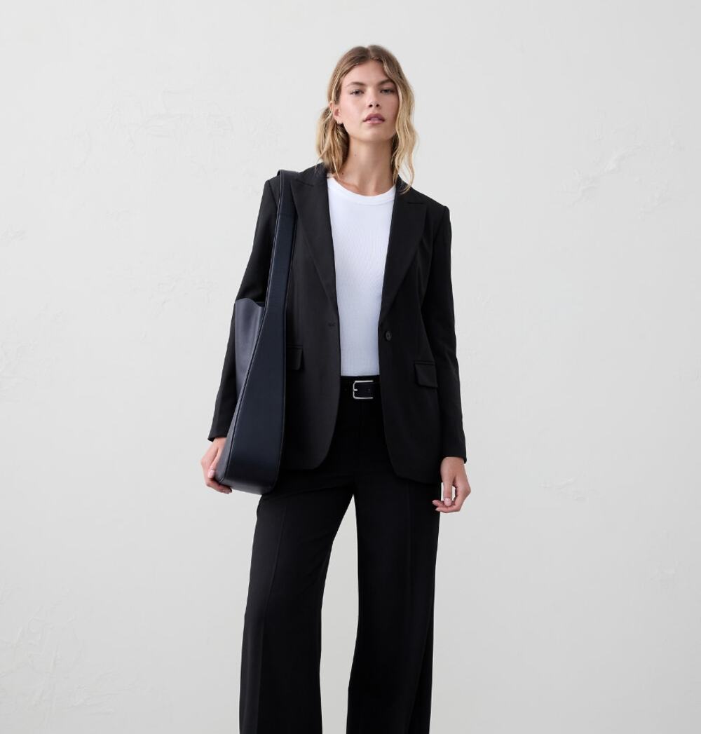 BANANA REPUBLIC Sculpted Suit Blazer Black Sz 2 $160 {3N50}